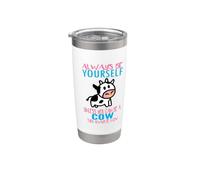 Sois toi-même, sauf si tu peux être une vache Funny Farmer Gobelet isotherme en acier inoxydable double paroi