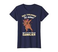 Sois Toujours Toi-même Sanglier T-Shirt, Femme, Bleu Marine, M