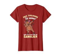 Sois Toujours Toi-même Sanglier T-Shirt, Femme, Canneberge, M