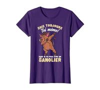 Sois Toujours Toi-même Sanglier T-Shirt, Femme, Violet, M