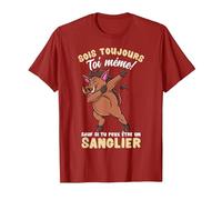 Sois Toujours Toi-même Sanglier T-Shirt, Homme, Canneberge, M