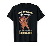 Sois Toujours Toi-même Sanglier T-Shirt, Homme, Noir, M