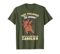 Sois Toujours Toi-même Sanglier T-Shirt, Homme, Olive, M