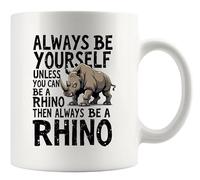 Sois Toujours Toi-Même, Sauf Si Tu Peux Être Un Rhinocéros, Alors Toujours Tasse À Café Avec Poignée Tasses Impression Tasse 330Ml Pour Lait Homme Chocolat Chaud