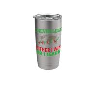Soit je gagne, soit j'apprends à ne jamais perdre le cadeau Gobelet isotherme en acier inoxydable double paroi