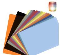 soitzhoc 30 feuilles A4 papier vitrail | 15 couleurs, dont or et argent papier calque couleur, papier couleur | Pour lanternes DIY faites main papier transparent couleur, 100 g/m²