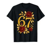 Soixante Sept 67 Fleurs de lys Papillon Anniversaire T-Shirt