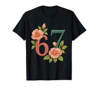 Soixante Sept 67 Fleurs de lys Papillon Anniversaire T-Shirt
