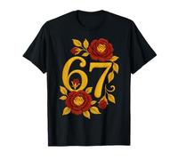 Soixante Sept 67 Fleurs de lys Papillon Anniversaire T-Shirt