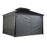 Sojag 135-6158298 Rideaux de tonnelle en polyester pour abri solaire à toit rigide Messina 3 x 3,6 m 3,6 x 4,8 m, gris