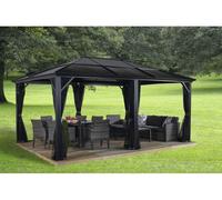 Sojag Alu Pavillon Meridien 1216 Hardtop Pavillon avec moustiquaire Anthracite 365x485x270 cm
