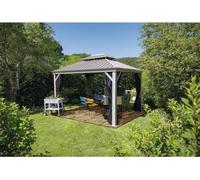 Sojag Alu Pavillon Messina 1216 Hardtop Pavillon avec moustiquaire Anthracite 363x483x307 cm