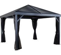 Sojag Alu Pavillon South Beach 1212 avec moustiquaire gris basalte 363x363x310 cm