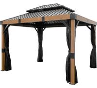 Sojag Fontana 10x12 avec toit en acier bois / noir 298 x 363 x 310 cm (L x l x H)