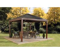 Sojag Pavillon Valencia 12x12 édition bois imitation bois 363 x 363 x 310 cm (L x l x h) Aluminium