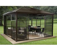 Sojag Tonnelle en aluminium et polycarbonate Castel bronze 15,45 m² - SJ16500