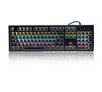 Sojare HJK920 Clavier de Jeu Mécanique, éclairage LED RVB, 104 Touches, Clavier Rétro Filaire, pour PC Gamer Office et Ordinateur Portable de Bureau (Noir)