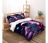 SOJFGSNAJ astronautee Housse De Couette Double Couche Totem Animal Polyester Housse De Couette en Microfibre Impression 3D Ensemble De Trois Pièces sur Le Lit King(220x240cm)
