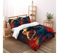 SOJFGSNAJ astronautee Housse De Couette Double Couche Totem Doux Housse De Couette en Microfibre Impression 3D Ensemble De Trois Pièces sur Le Lit King(220x240cm)