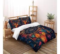 SOJFGSNAJ Capteur de rêves Housse De Couette Totem Doux Housse De Couette en Microfibre Impression 3D Ensemble De Trois Pièces Double(200x200cm)