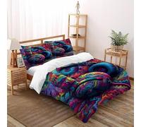 SOJFGSNAJ Casques de Jeu Housse De Couette Double Couche Totem Polyester Housse De Couette en Microfibre Impression 3D Ensemble De Literie Trois Pièces Super King(260x220cm)