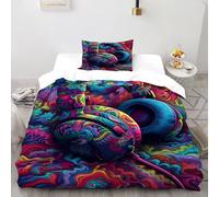 SOJFGSNAJ Casques de Jeu Housse De Couette Totem Doux Et Confortable Housse De Couette en Microfibre Impression 3D Ensemble De Literie Deux Pièces Single(135x200cm)