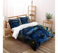 SOJFGSNAJ Chat DE Carton Housse De Couette Double Couche Totem Animal Polyester Housse De Couette en Microfibre Impression 3D Ensemble De Trois Pièces sur Le Lit Double(200x200cm)