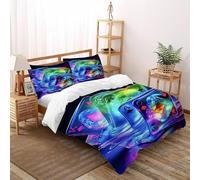 SOJFGSNAJ Crystal Poker Housse De Couette Double Couche Totem Doux Et Confortable Housse De Couette en Microfibre Impression 3D Ensemble De Trois Pièces King(220x240cm)