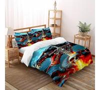 SOJFGSNAJ Épée Dragon Housse De Couette Double Couche Totem Polyester Housse De Couette en Microfibre Impression 3D Ensemble De Trois Pièces sur Le Lit Super King（260x220cm）
