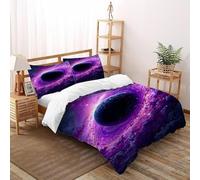 SOJFGSNAJ étoile Violettes Housse De Couette Double Couche Totem Polyester Housse De Couette en Microfibre Impression 3D Ensemble De Trois Pièces sur Le Lit Double(200x200cm)