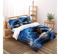 SOJFGSNAJ Godzilla Dragon Housse De Couette Double Fibre Polyester Housse De Couette en Microfibre Impression 3D Ensemble De Trois Pièces sur Le Lit Super King（260x220cm）