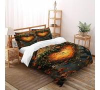 SOJFGSNAJ l'arbre du Don Housse De Couette Double Couche Hypoallergénique Housse De Couette en Microfibre Impression 3D Ensemble De Literie Trois Pièces Double(200x200cm)