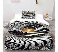 SOJFGSNAJ Lever du Soleil Housse De Couette Totem Doux Et Confortable Housse De Couette en Microfibre Impression 3D Ensemble De Literie Deux Pièces Single(135x200cm)
