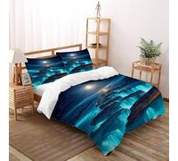 SOJFGSNAJ Lumière Bleue Arctique Housse De Couette Doux Et Confortable Housse De Couette en Microfibre Impression 3D Ensemble De Trois Pièces sur Le Lit King(220x240cm)