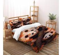 SOJFGSNAJ Panda Housse De Couette Double Couche Totem Hypoallergénique Housse De Couette en Microfibre Impression 3D Ensemble De Literie Trois Pièces Double(200x200cm)