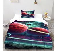 SOJFGSNAJ Red planète Housse De Couette Double Fibre Totem Doux Et Confortable Housse De Couette en Microfibre Impression 3D Ensemble De Deux Pièces sur Le Lit Single(135x200cm)
