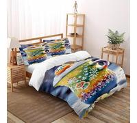 SOJFGSNAJ Snow Cup Housse De Couette Double Couche Doux Et Confortable Housse De Couette en Microfibre Impression 3D Ensemble De Trois Pièces King(220x240cm)