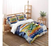 SOJFGSNAJ Snow Cup Housse De Couette Polyester Housse De Couette en Microfibre Impression 3D Ensemble De Literie Trois Pièces Super King(260x220cm)