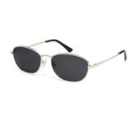 SOJOS Lunettes de soleil polarisées rétro ovales pour homme et femme Style vintage années 90 Protection UV400 SJ1245, Or/Gris, m