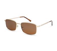 SOJOS Lunettes de soleil rectangulaires rétro en métal polarisé pour homme et femme des années 90 - Carrées - Tendance - Classiques - Protection UV400 - SJ1215, Or clair, m