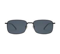 SOJOS Lunettes de soleil rectangulaires rétro en métal polarisé pour homme et femme des années 90 - Carrées - Tendance - Classiques - Protection UV400 - SJ1215, Noir , m