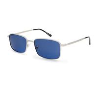 SOJOS Lunettes de soleil rectangulaires rétro en métal polarisé pour homme et femme des années 90 - Carrées - Tendance - Classiques - Protection UV400 - SJ1215, argenté, m