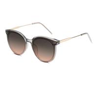SOJOS Ronde Lunettes de Soleil pour Femme Fashion Trop Grand DOLPHIN,Gris clair/brun dégradé