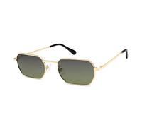 SOJOS SJ1262 Lunettes de soleil rectangulaires en métal style rétro pour homme et femme Lunettes classiques rectangulaires polarisées UV400, Monture dorée et verres verts avec dégradé de couleur, m