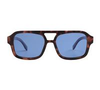 SOJOS SJ2342 Lunettes de soleil rectangulaires polarisées rétro pour homme et femme Style vintage tendance Avec protection UV400, Écaille de tortue et lentille bleue, m