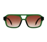SOJOS SJ2342 Lunettes de soleil rectangulaires polarisées rétro pour homme et femme Style vintage tendance Avec protection UV400, Monture verte et verres marron, m