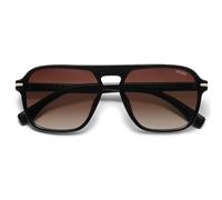 SOJOS SJ2370 Lunettes de soleil carrées polarisées rétro pour homme et femme Style vintage classique Rectangulaire Avec protection UV400, Monture noire et verres marron, m