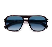 SOJOS SJ2370 Lunettes de soleil carrées polarisées rétro pour homme et femme Style vintage classique Rectangulaire Avec protection UV400, Monture écaille de tortue et verres bleus, m