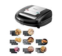 SOKANY 8-IN-1 Multifonctionnesgerät 750W [ Sandwichmaker, fer à gaufres, grill à contact, bouilloire, hot dog, noix, biscuits, gâteau Madeline ] 8 plaques anti-adhésion, nettoyage facile