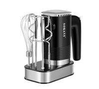 SOKANY Batteur à main 800 W en acier inoxydable, 5 vitesses avec bouton de sortie, batteur à main avec 2 crochets pétrisseurs et 2 fouets (SK-02001 3 en 1 800 W)